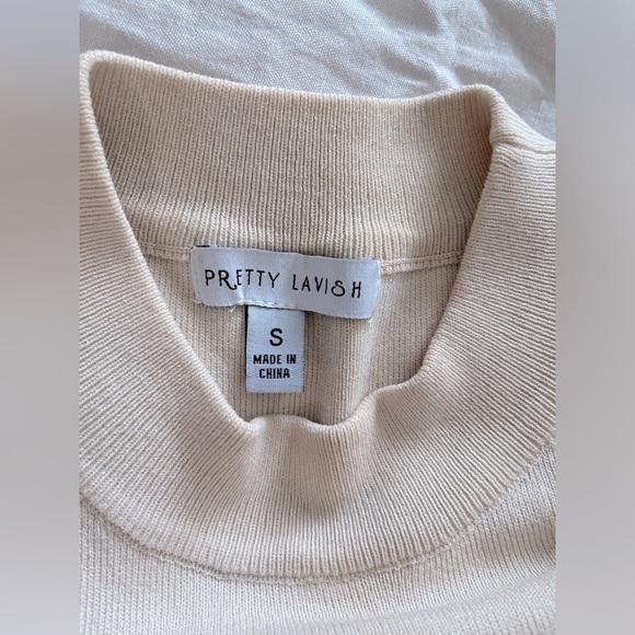 Pretty Lavish Nova Knitted Top Beige Small - Picture 8 of 8